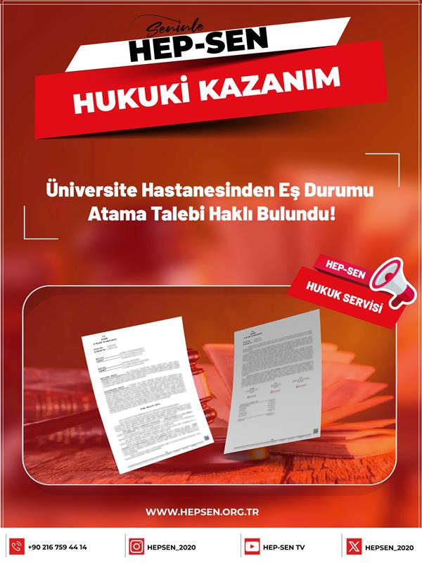 Üniversite Hastanesinden Eş Durumu Atama Talebi Haklı Bulundu